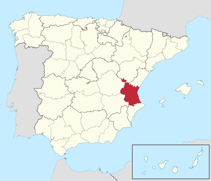 Ubicacion de Valencia en el mapa